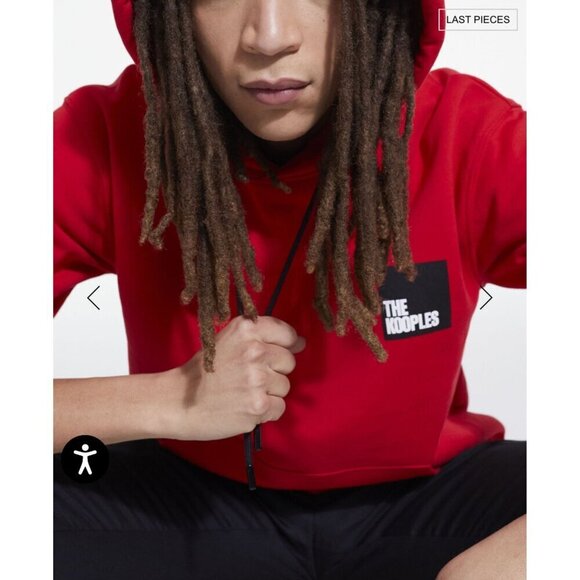 The Kooples Men's Red Cotton‎ Fleece Hoodie XL Logo Patch & Kangaroo Pocket - Picture 3 of 12